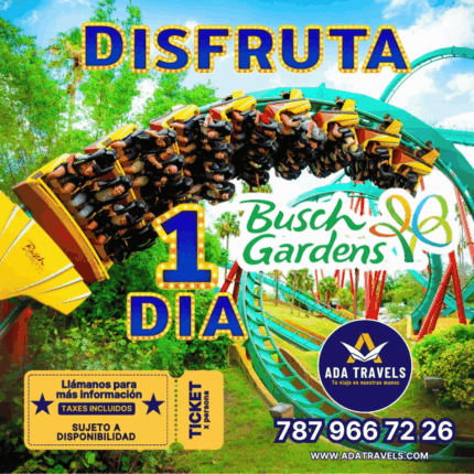 Bush Gardens 1 día con y sin comida